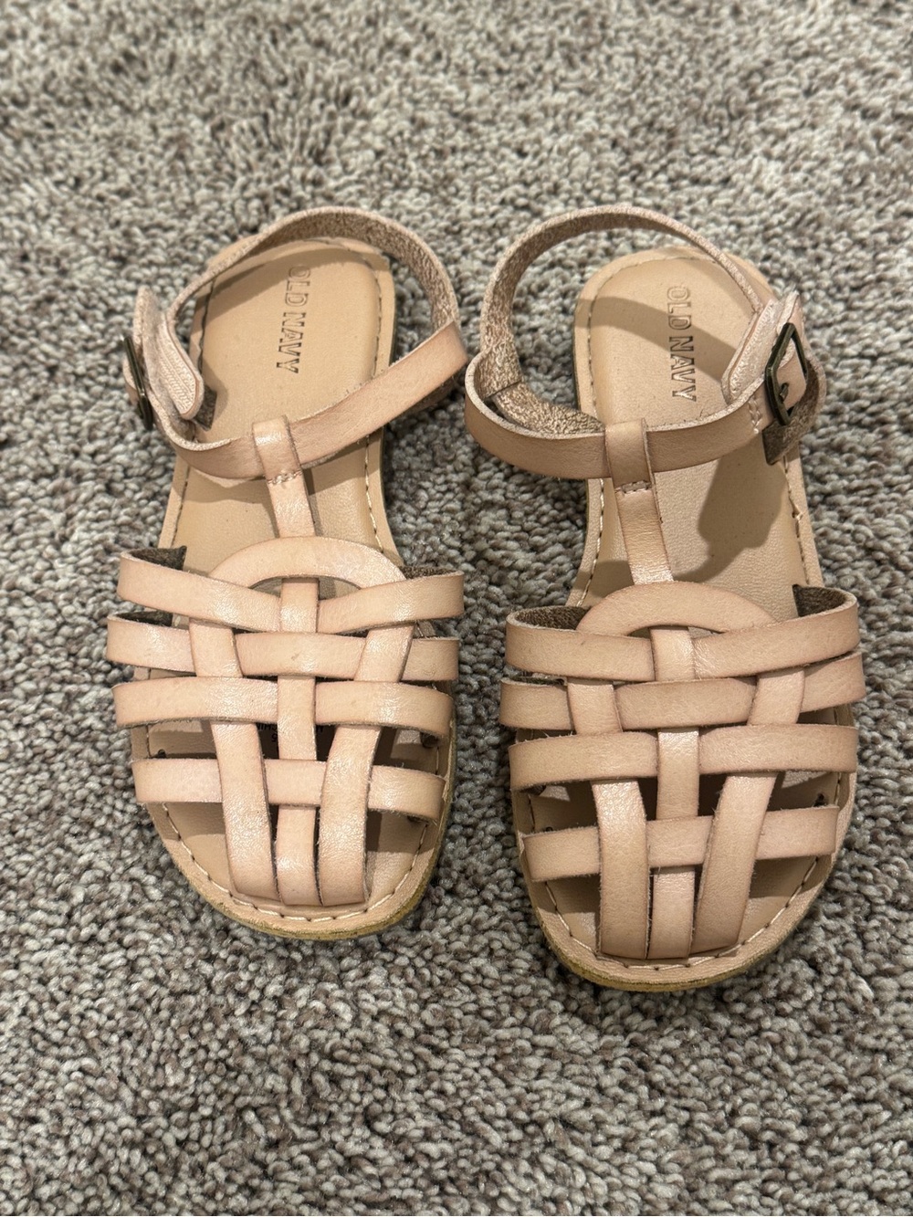 Old Navy Pink-Tan Woven Kids Sandals